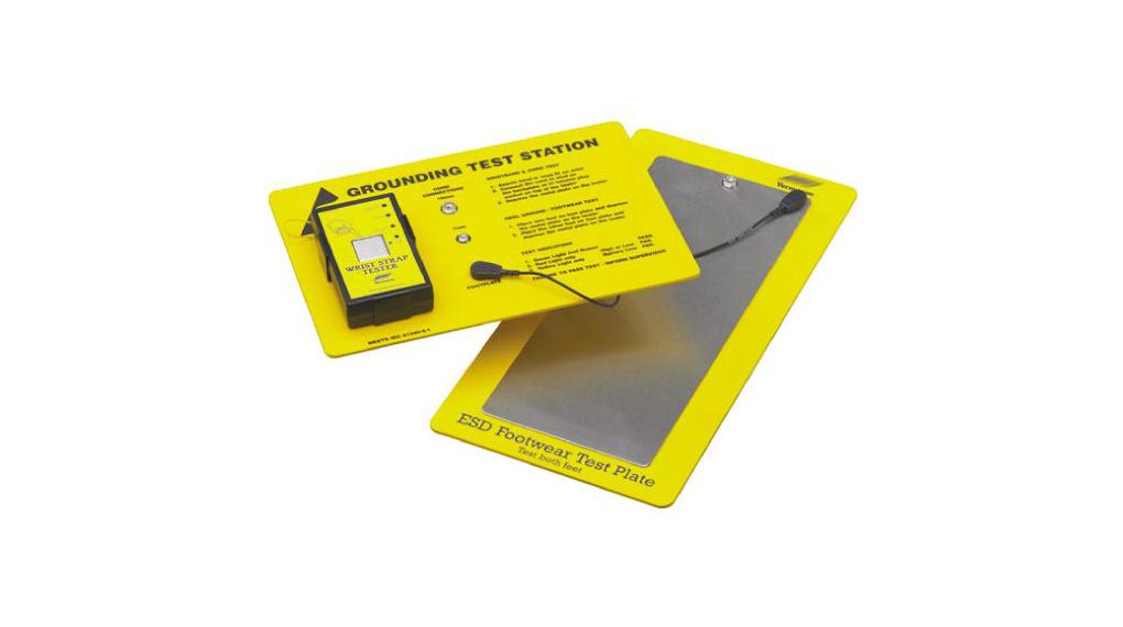 ESD Wrist Strap & Shoe Tester, 35MOhm, 9V, 115x70x26mm